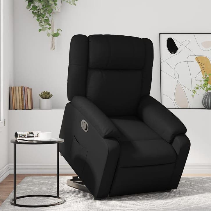 vidaXL Sta-op-stoel kunstleer zwart, Maison & Meubles, Fauteuils, Envoi