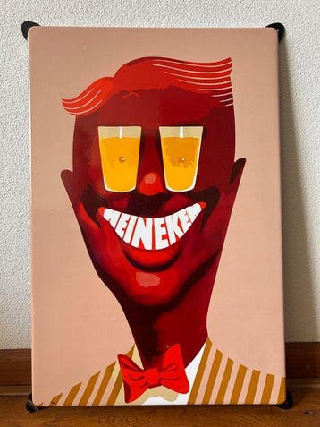 Frans Mettes - panneau publicitaire émaillé - HEINEKEN
