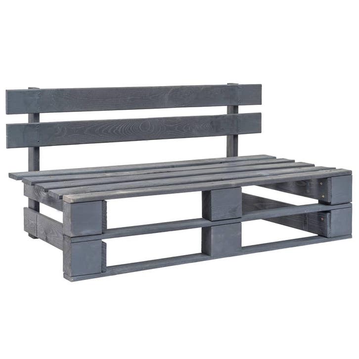 vidaXL Tuinbank pallet hout grijs, Jardin & Terrasse, Ensembles de jardin, Envoi