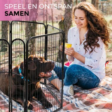 MaxxPet Hondenren Puppyren met 8 panelen - Staal - 60x78c..., Dieren en Toebehoren, Ophalen of Verzenden, Nieuw