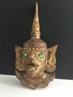 Garuda masker - sculptuur, Thais godheid - 30 cm - Hout,