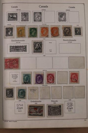 Monde 1861/1938 - Collection dans lancien album de, Gestempeld
