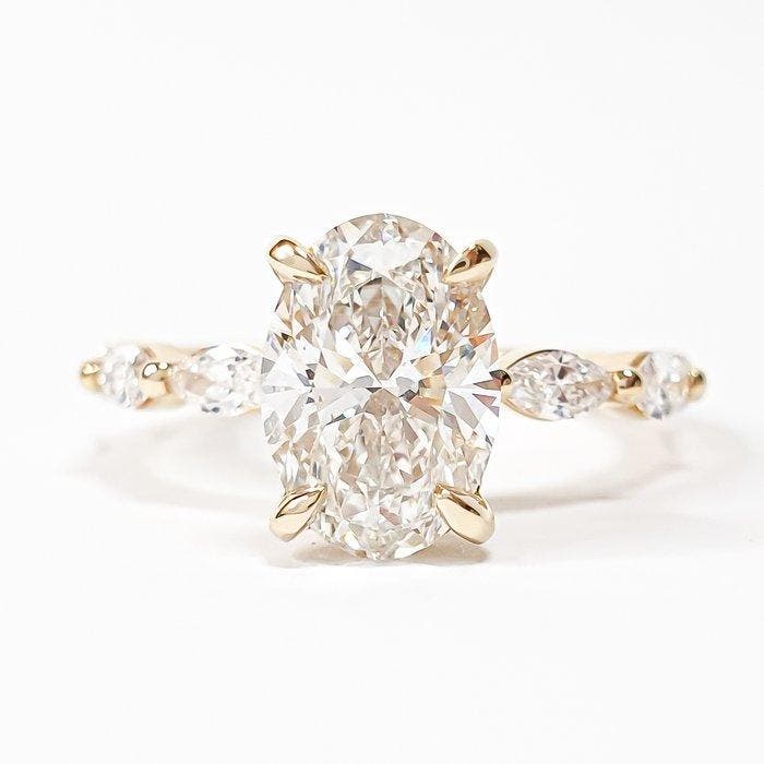Zonder minimumprijs - Ring - 14 karaat Geel goud - 2.95ct., Handtassen en Accessoires, Ringen