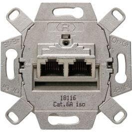 KOPP UTP RJ45 Stopcontact 2-voudig CAT6 - Inbouw Wandcontact, Doe-het-zelf en Bouw, Elektriciteit en Kabels, Verzenden, Nieuw