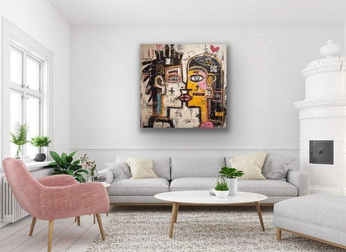 Eric Brumette - KISS ME LIKE BASQUIAT 7 - Toile L, Antiek en Kunst, Kunst | Designobjecten