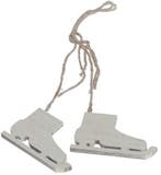 Houten Schaatsen White wash 10x6 cm per 5 paar, Nieuw