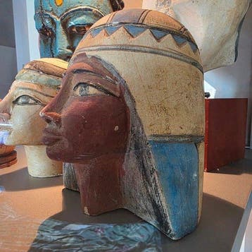 Antieke Egyptische stijl Steen Een paar decoratieve