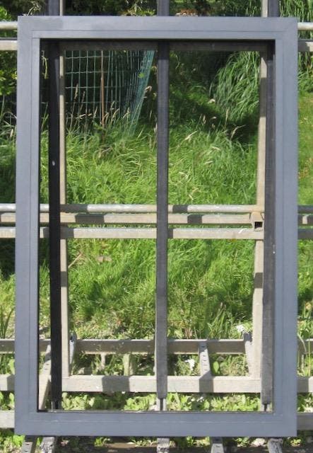 aluminium raam , chassis 83 x 123 antraciet 3 dubbel glas, Doe-het-zelf en Bouw, Raamkozijnen en Schuifdeuren, Inclusief glas