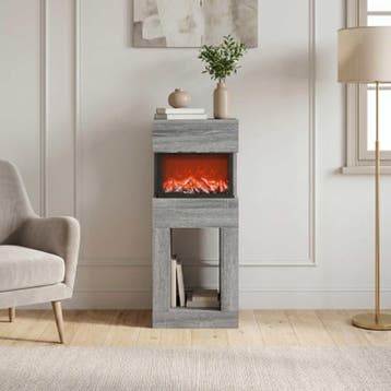 vidaXL Elektrische haard Grijs Sonoma 35 x 30 x 86 cm, Verzenden