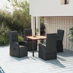 vidaXL 5-delige Tuinset poly rattan en massief acaciahout, Verzenden, Nieuw, Tuinset