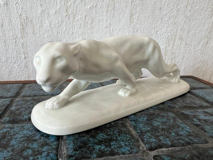 Augarten Wien - Figuur - Pirschende Raubkatze - Porselein, Antiek en Kunst, Antiek | Glaswerk en Kristal