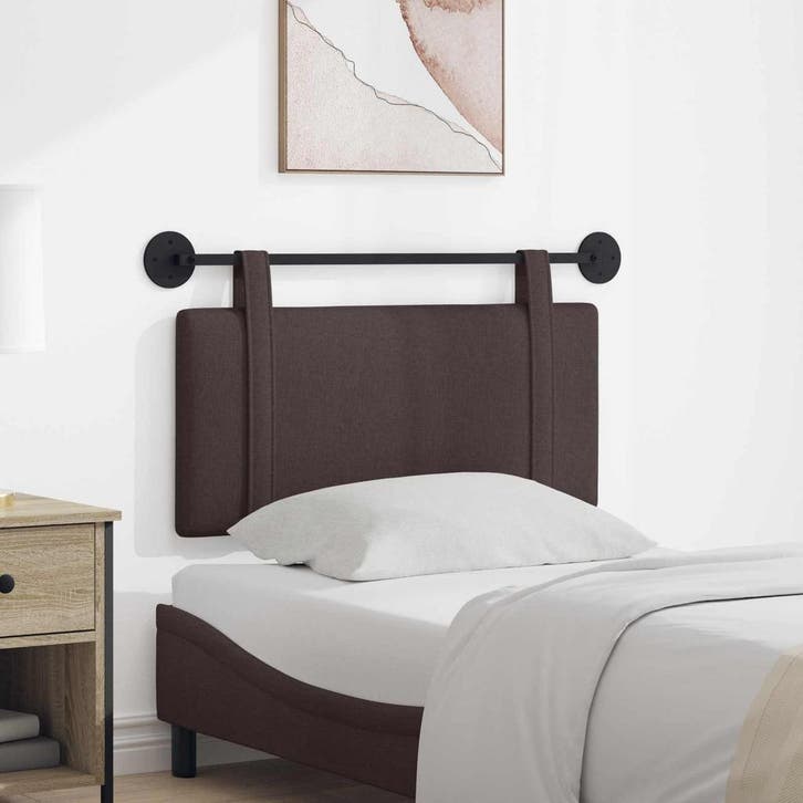 vidaXL Hangend hoofdbord Donkerbruin Stof, Maison & Meubles, Chambre à coucher | Lits, Envoi