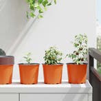 vidaXL Bloempot 200 pcs Terracotta Ø 15 x 13 cm Kunststof, Tuin en Terras, Verzenden, Nieuw