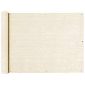 vidaXL Balkonscherm 90x300 cm HDPE crèmekleurig, Verzenden, Nieuw