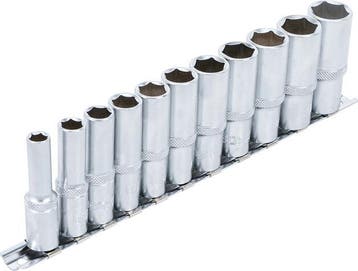 Dopsleutelset zeskant, diep 10 mm (3/8) 8 - 19 mm 11-dlg, Verzenden, Nieuw