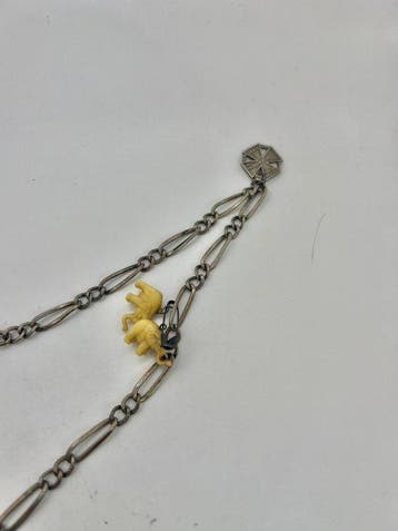 Catena Argento Orologio Tasca con Medaglia Austriaca Prima, Nieuw