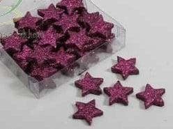 Glittersterren Fuchsia Lilac 25 mm doosje, Huis en Inrichting, Woonaccessoires | Kunstplanten en Kunstbloemen, Nieuw