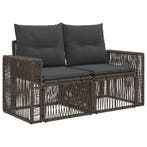 vidaXL Tuin Sofa 2-Aantal zitplaatsen Grijs poly rattan, Tuin en Terras, Verzenden, Nieuw