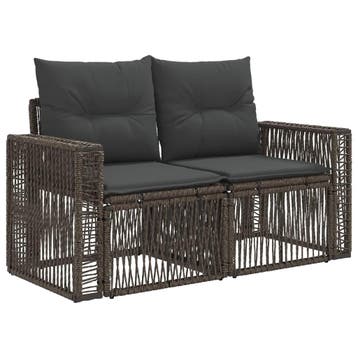 vidaXL Tuin Sofa 2-Aantal zitplaatsen Grijs poly rattan, Verzenden, Nieuw