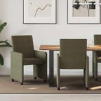 vidaXL Eetkamerstoelen met wielen 2 pcs Legergroen 57 x 66 x, Verzenden, Nieuw