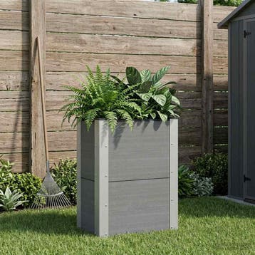 vidaXL Verhoogde plantenbak Grijs 50 x 30 x 72 cm WPC en, Tuin en Terras, Verzenden, Nieuw