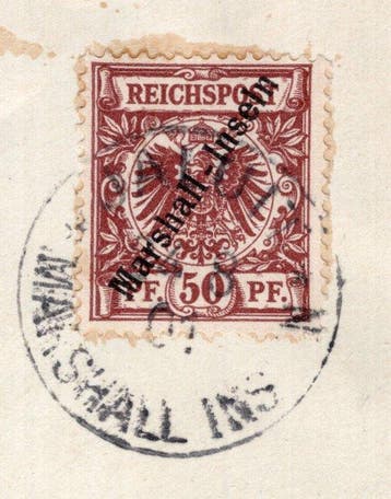 Colonies allemandes - îles Marshall 1901 - 50 pfennig Krone, Gestempeld