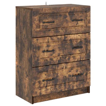 vidaXL Ladekast Gerookt eiken 66 x 34,5 x 87 cm Bewerkt hout, Verzenden