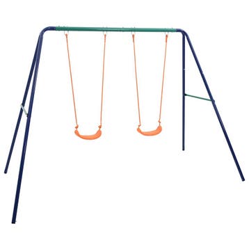 vidaXL Schommelset met 2 zitjes staal, Verzenden