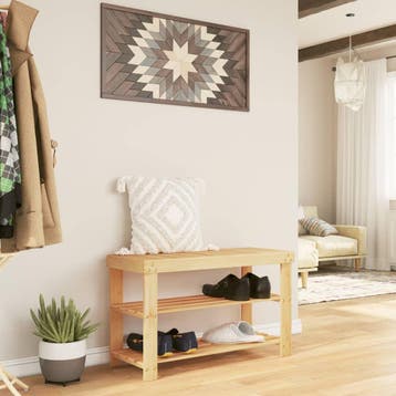 vidaXL Schoenenrek 3-laags 70x27,5x45 cm bamboe, Verzenden