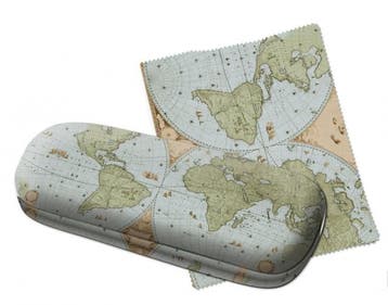 Brillenkoker incl. brillendoekje: Wandkaart van de wereld, Ophalen of Verzenden