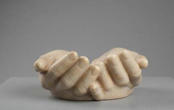 Figure - Mains ouvertes en marbre de Carrare recomposées, Antiquités & Art
