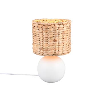 Trio VINA tafellamp | E27 Fitting | wit met bruin | Ø 18 cm, Verzenden, Nieuw