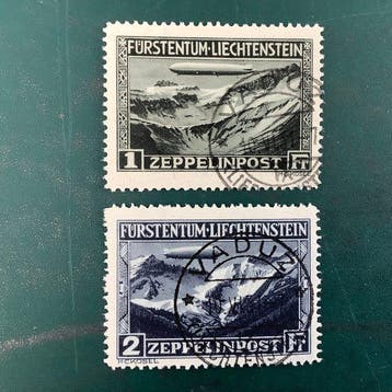 Liechtenstein 1931 - Zeppelins met mooie stempel Vaduz -