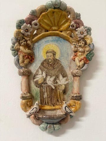 Wijwatervat - 1950-1960 - San Francesco - 30 cm
