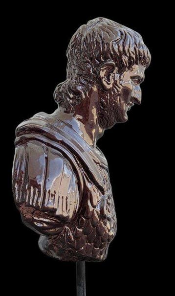 sculptuur, Nerone - 28 cm - marmerpoeder, Antiek en Kunst