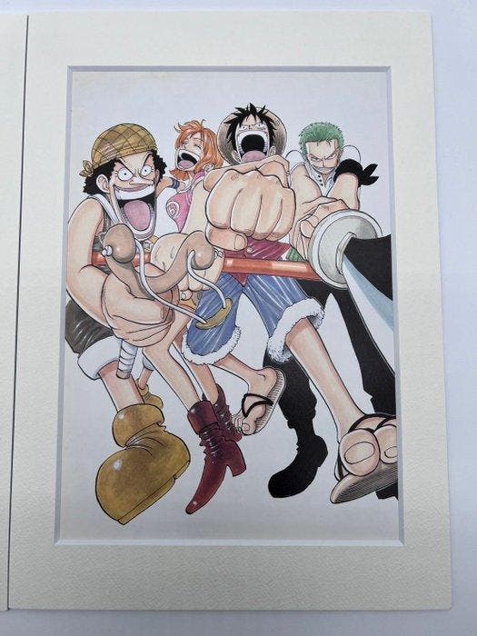 Eiichiro Oda (Original Art) - 2 Boekgesneden Kunst, Verzamelen, Film en Tv