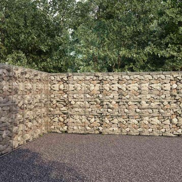 vidaXL Schanskorfmuur met deksels 600x30x200 cm, Tuin en Terras, Verzenden, Nieuw