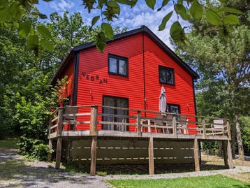 Luxe chalet voor 8p, sauna, 4 slp, 2 bdk. honden welkom, 4 of meer slaapkamers, Landelijk, In bos, Chalet, Bungalow of Caravan
