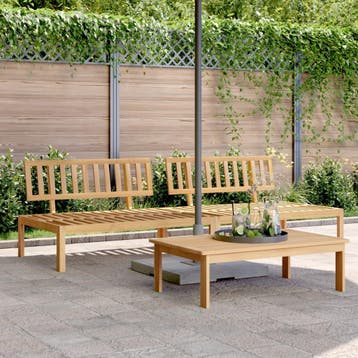 vidaXL Tuinmiddenbanken 2 st pallet massief acaciahout, Tuin en Terras, Verzenden, Nieuw
