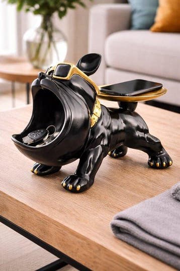 Statue, bulldog cool sculptuur - 19 cm - polyrésine