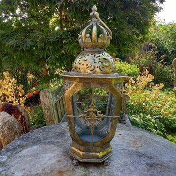 Lantaarn - Candle Lantern - 47 cm - Glas, Metaal