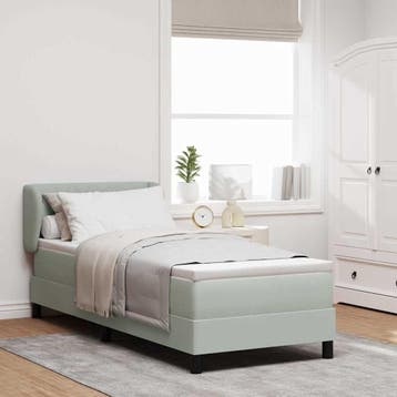 vidaXL Boxspring bed met hoofdeinde Lichtgrijs 80 x 200 cm, Verzenden