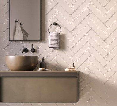 Wandtegel Sartoria Ceramic Icarus Cream Beige Glans 7,5x30, Bricolage & Construction, Dalles & Carrelages, Enlèvement ou Envoi