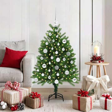 vidaXL Kerstboom met 150 LED met standaard Groen 120 cm PE, Verzenden