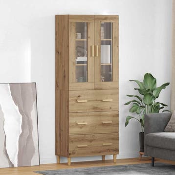 vidaXL Highboard Artisan Eiken 69,5 x 34 x 180 cm, Huis en Inrichting, Verzenden, Nieuw