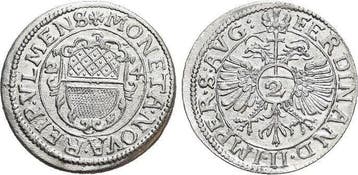 2 Kreuzer(halbbatzen) 1624 Ulm-stadt, Verzenden, België