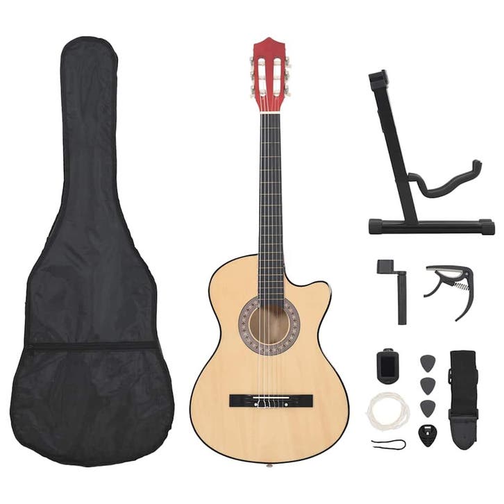 vidaXL 12-delige Gitaarset cutaway met 6 snaren western, Muziek en Instrumenten, Snaarinstrumenten | Gitaren | Akoestisch, Nieuw