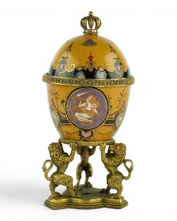 Boîte - Porcelaine, Bronze - Œuf de style Fabergé, Antiquités & Art