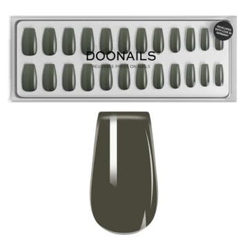 Doonails - Soft Gel Press Ons - Khaki Short Coffin, Verzenden, Nieuw