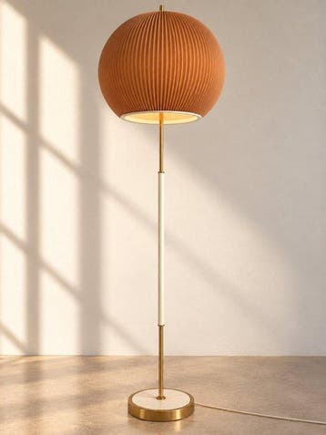 Staande lamp - vloerlamp - Messing, Metaal - Space Age-lamp